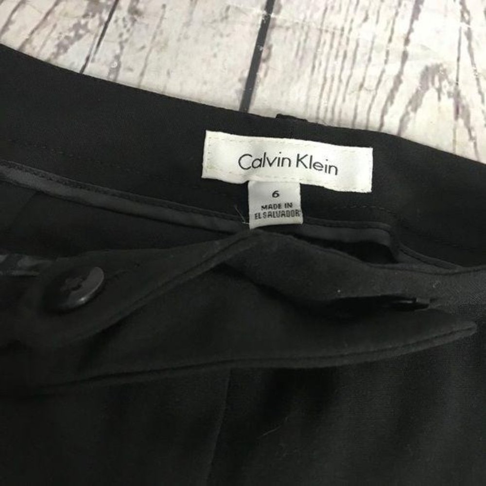 Calvin Klein Black & Gold Dress Pants Size 6 - Picture 8 of 9